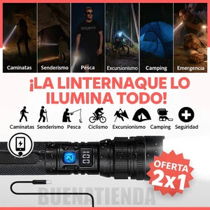 LINTERNA ULTRA POTENTE 2X1 QUE ILUMINA COMO NUNCA 🔦