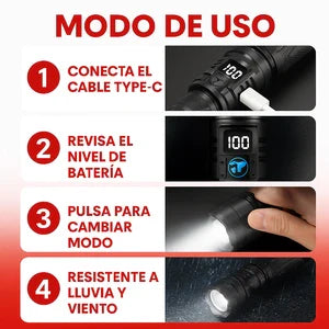 LINTERNA ULTRA POTENTE 2X1 QUE ILUMINA COMO NUNCA 🔦